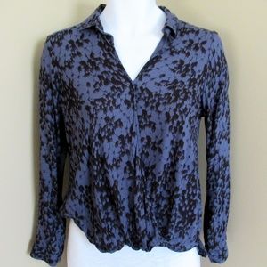 Rock & Republic Drape Front Shirt animal print
